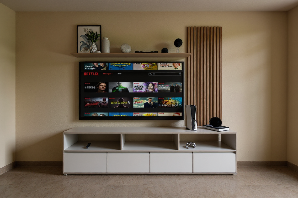 Painel Sala de Estar - Projeto profissional desenvolvido no curso Projetista 3D Painel Sala de Estar