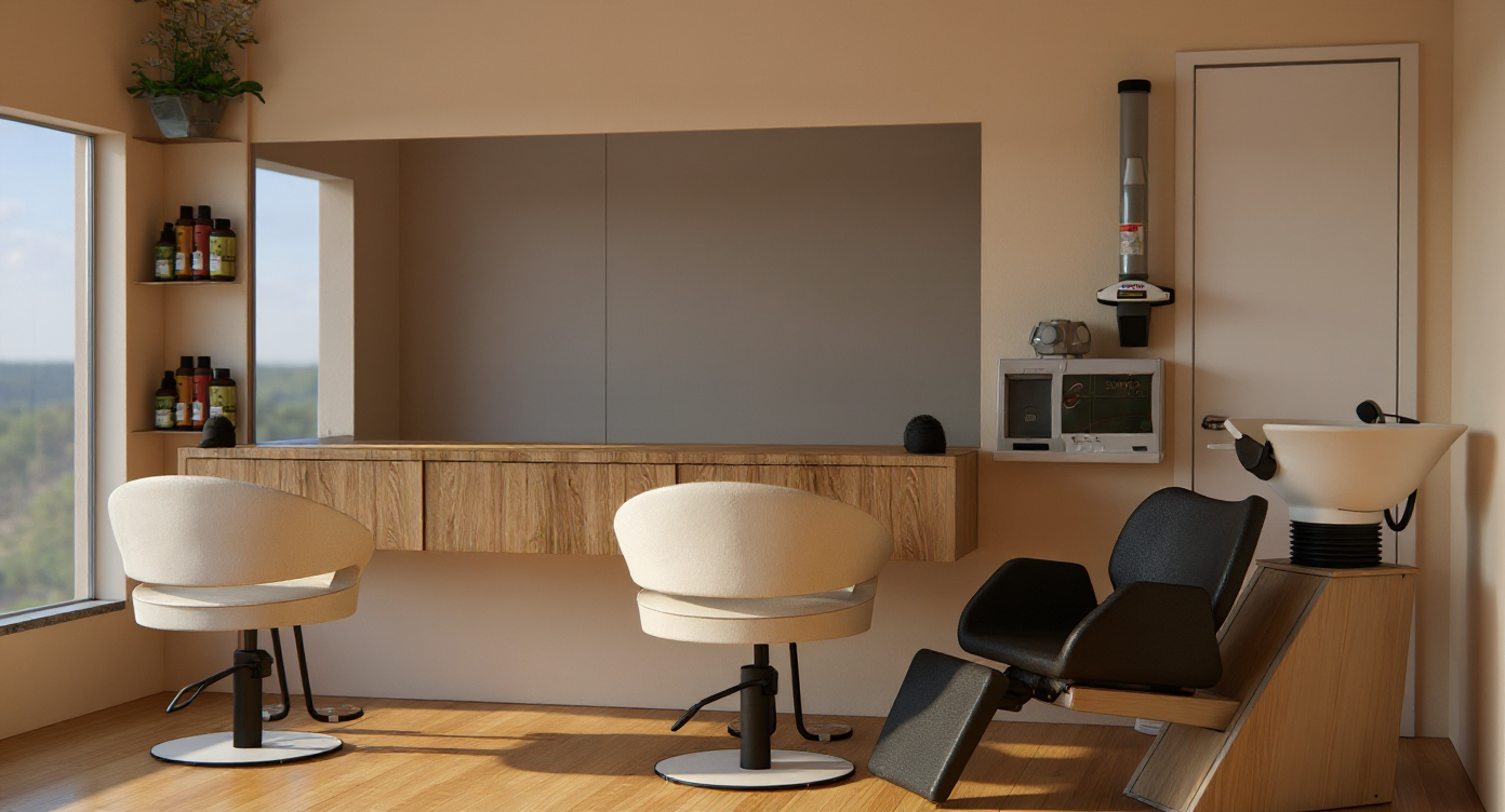 Projeto Salão de Beleza - Portfolio de projetos 3D - Curso SketchUp e Enscape Projeto Salão de Beleza